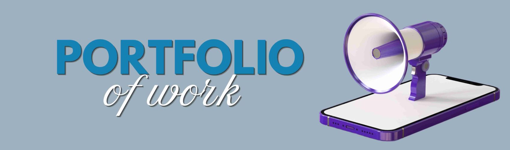Portfolio of work banner